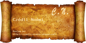 Czédli Noémi névjegykártya